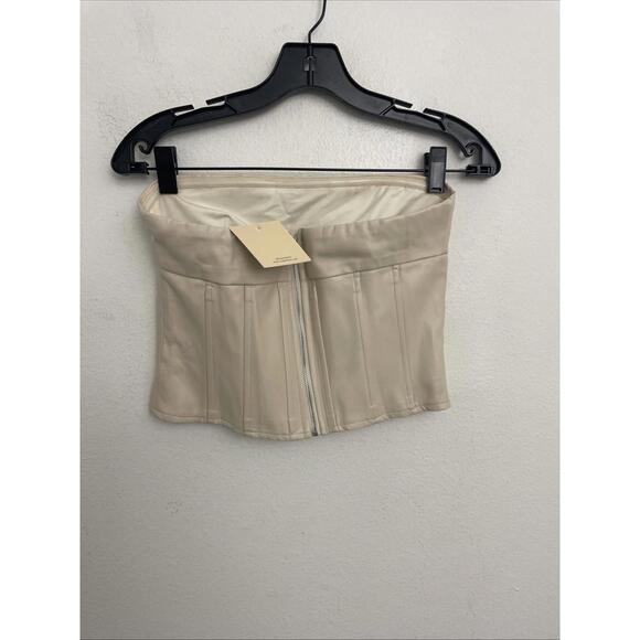 Superdown Odessa Faux Leather Corset Top Revolve Strapless Bustier NWT Size XS - Picture 7 of 8